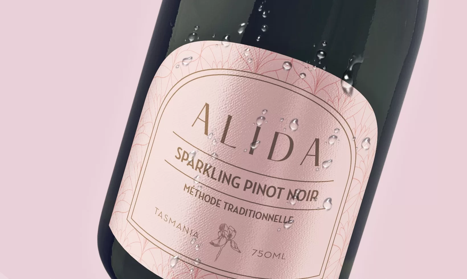 Alida Sparkling Pinot Noir Label Design